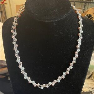 Natural Braided Real Pearls Elegant 925 Sterling Necklace